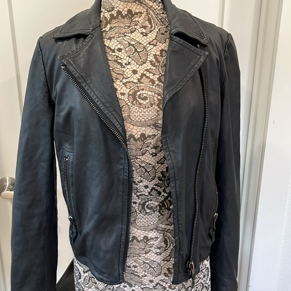 John & Jenn by Line 100% leather moto jacket